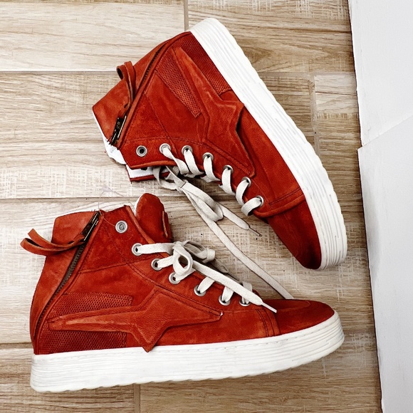 NEW A.S. 98  Adler Platform High Top Sneakers Rust Orange Size EU 42 US 11 - Picture 1 of 12
